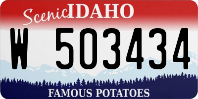 ID license plate W503434