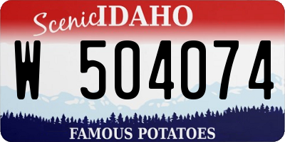 ID license plate W504074