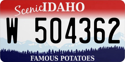 ID license plate W504362