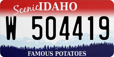 ID license plate W504419