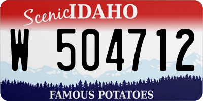 ID license plate W504712