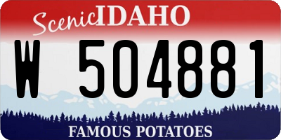 ID license plate W504881
