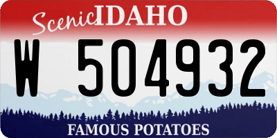 ID license plate W504932