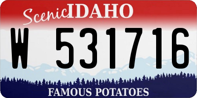 ID license plate W531716