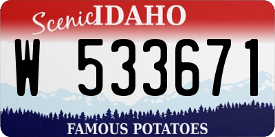 ID license plate W533671