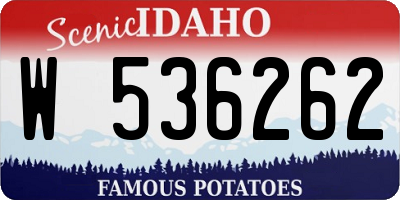 ID license plate W536262