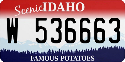 ID license plate W536663