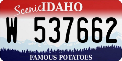 ID license plate W537662