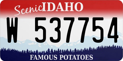 ID license plate W537754