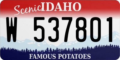 ID license plate W537801