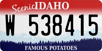 ID license plate W538415