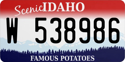 ID license plate W538986