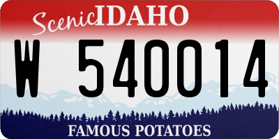 ID license plate W540014