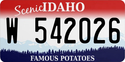 ID license plate W542026