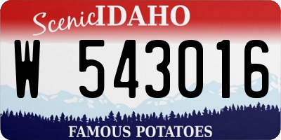 ID license plate W543016