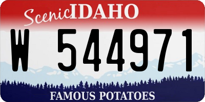 ID license plate W544971