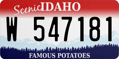 ID license plate W547181