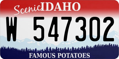 ID license plate W547302