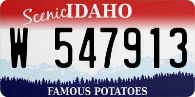 ID license plate W547913