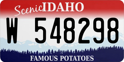 ID license plate W548298