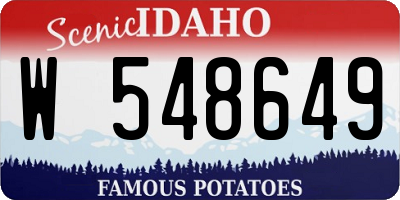 ID license plate W548649