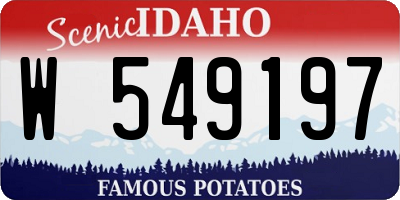 ID license plate W549197