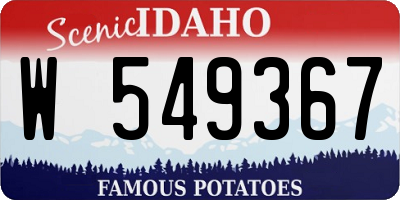 ID license plate W549367
