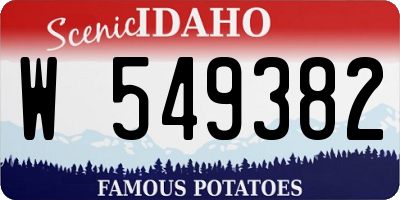 ID license plate W549382
