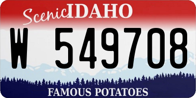 ID license plate W549708