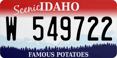 ID license plate W549722