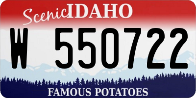 ID license plate W550722