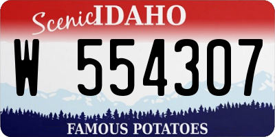 ID license plate W554307