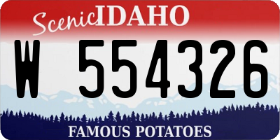 ID license plate W554326