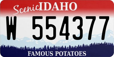 ID license plate W554377