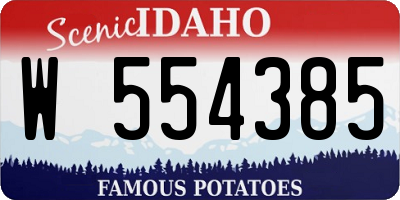 ID license plate W554385