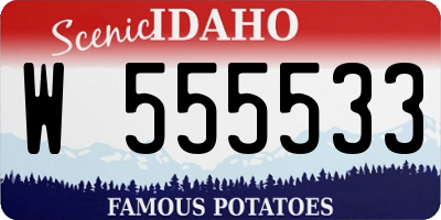 ID license plate W555533