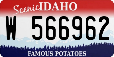 ID license plate W566962