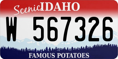 ID license plate W567326