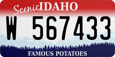 ID license plate W567433