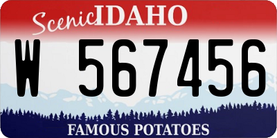ID license plate W567456