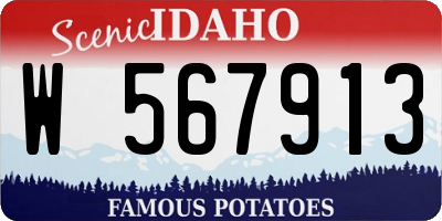 ID license plate W567913