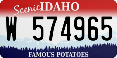 ID license plate W574965