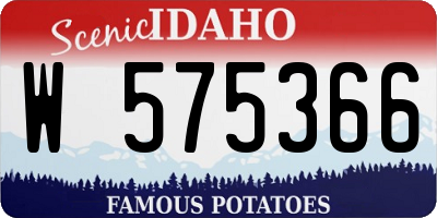 ID license plate W575366