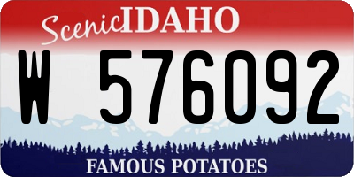 ID license plate W576092