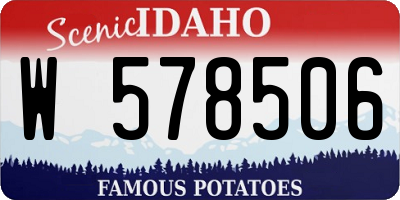 ID license plate W578506