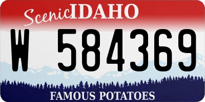 ID license plate W584369