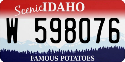 ID license plate W598076