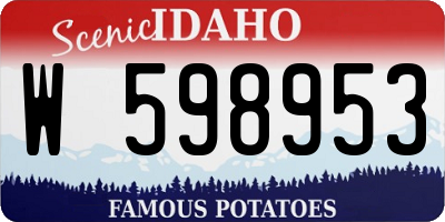 ID license plate W598953