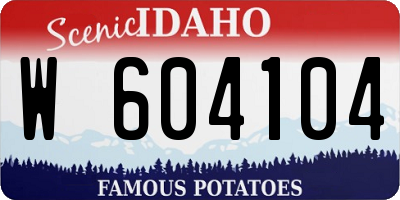 ID license plate W604104