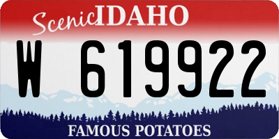 ID license plate W619922